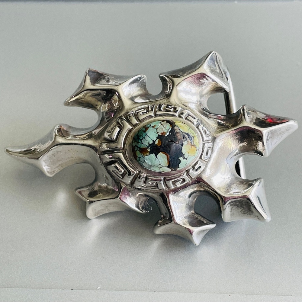 Extremely Rare Nagual Joseph Bortoli Big Sterling Turquoise Belt Buckle …